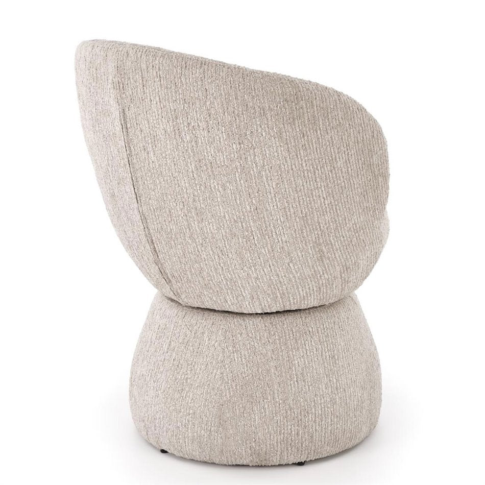 Armchair Hamen K581, rotatable 360 degrees, beige, steel/polyester, H82x63x62cm, seat height 48cm