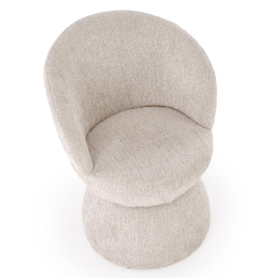 Armchair Hamen K581, rotatable 360 degrees, beige, steel/polyester, H82x63x62cm, seat height 48cm