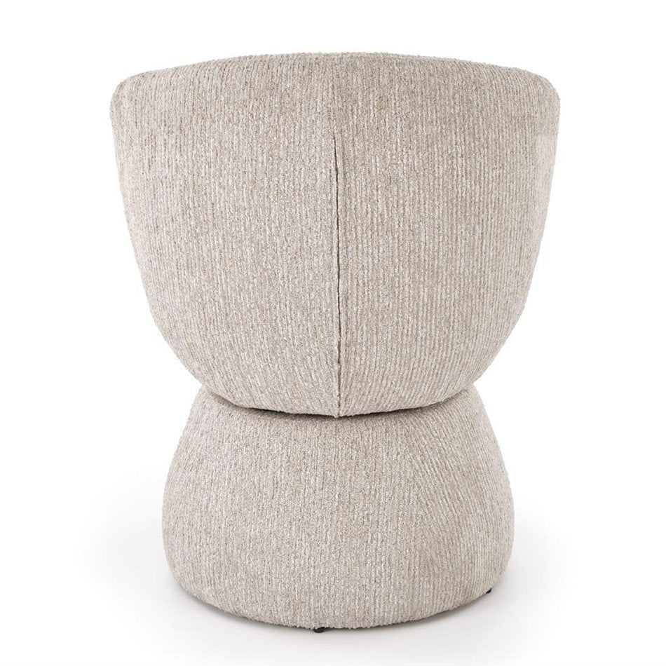 Armchair Hamen K581, rotatable 360 degrees, beige, steel/polyester, H82x63x62cm, seat height 48cm