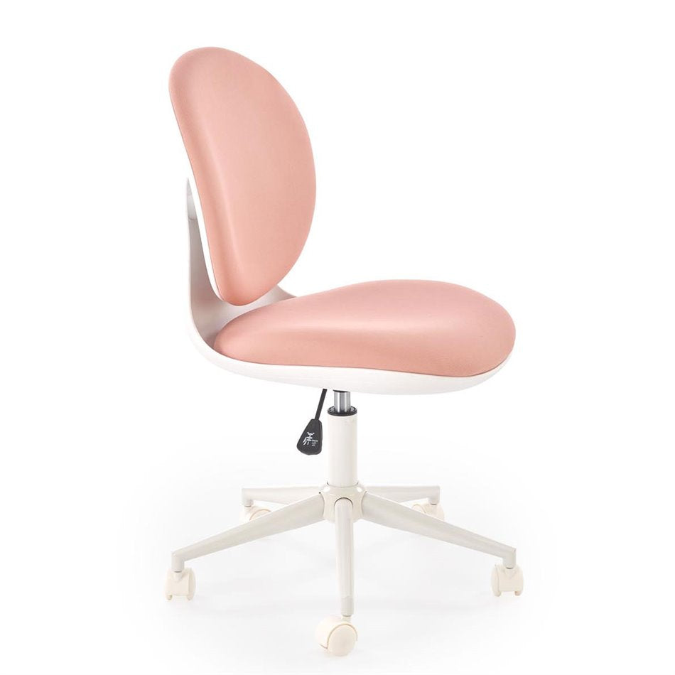 Horion Adjustable Office Chair – White and Pink Fabric, Modern Lightweight Design