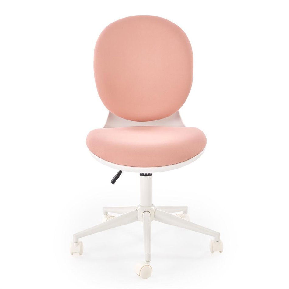 Horion Adjustable Office Chair – White and Pink Fabric, Modern Lightweight Design