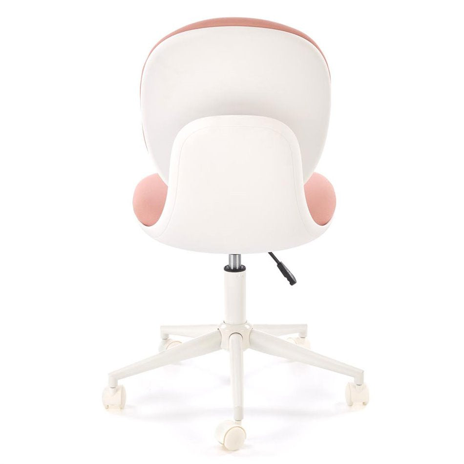 Horion Adjustable Office Chair – White and Pink Fabric, Modern Lightweight Design