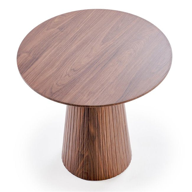 Hisela Coffee Table – Walnut MDF, Ø60×55 cm