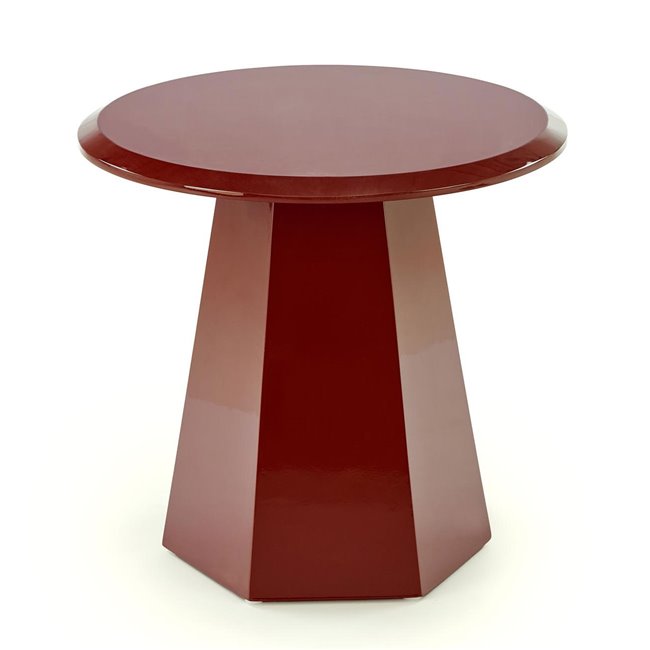 Hoca Coffee Table – Dark Red MDF, Ø50×47 cm