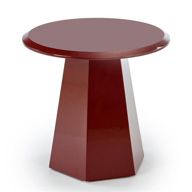 Hoca Coffee Table – Dark Red MDF, Ø50×47 cm
