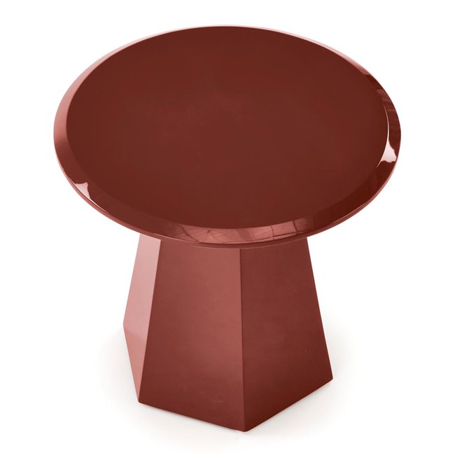 Hoca Coffee Table – Dark Red MDF, Ø50×47 cm