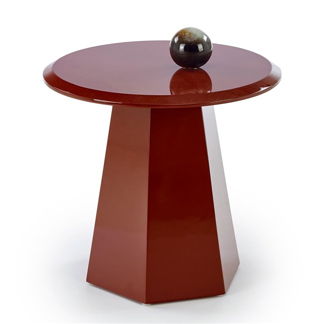 Hoca Coffee Table – Dark Red MDF, Ø50×47 cm
