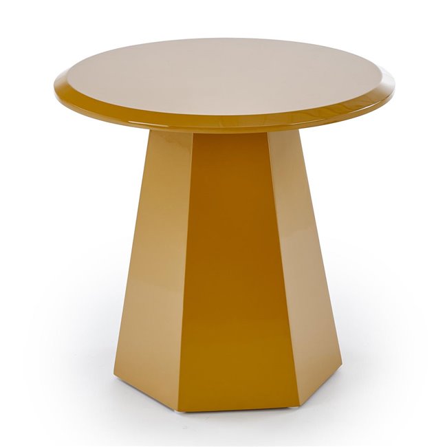 Hoca Coffee Table – Mustard MDF, Ø50×47 cm
