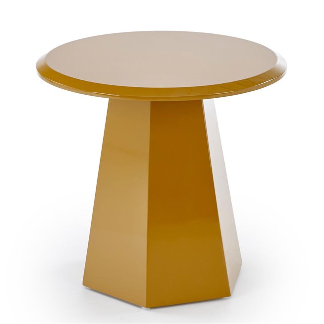 Hoca Coffee Table – Mustard MDF, Ø50×47 cm