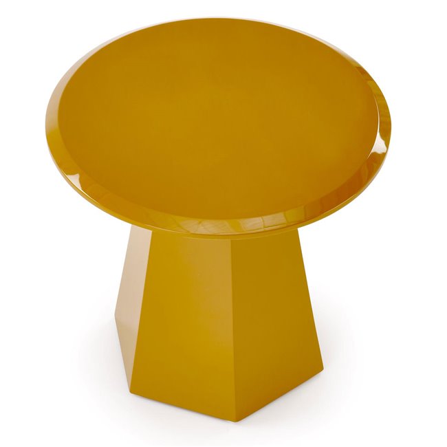 Hoca Coffee Table – Mustard MDF, Ø50×47 cm