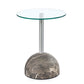 Hariana Coffee Table – Grey Marble Artificial Marble Top, Ø40×51 cm