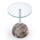 Hariana Coffee Table – Grey Marble Artificial Marble Top, Ø40×51 cm