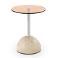 Hariana Coffee Table – Beige Marble & Amber Finish, Ø40×51 cm