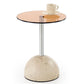 Hariana Coffee Table – Beige Marble & Amber Finish, Ø40×51 cm