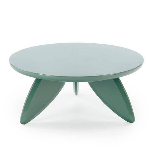 Horaya Coffee Table – Blue MDF, Ø80×36 cm