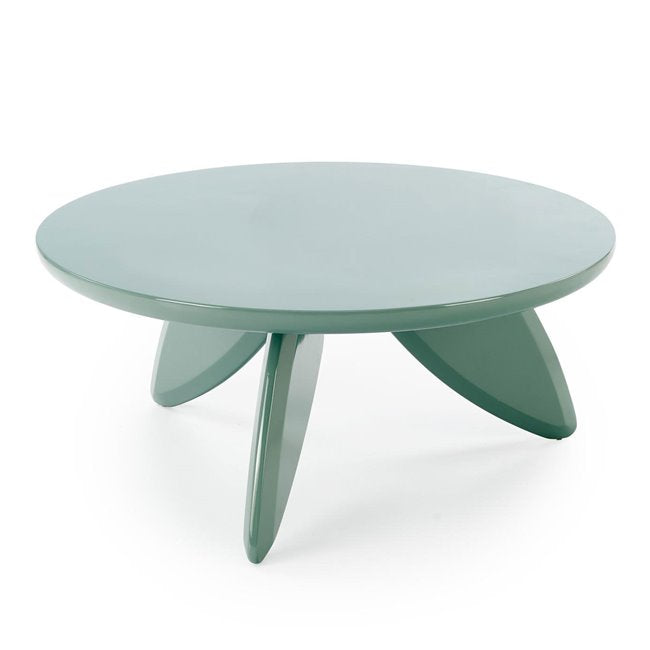 Horaya Coffee Table – Blue MDF, Ø80×36 cm
