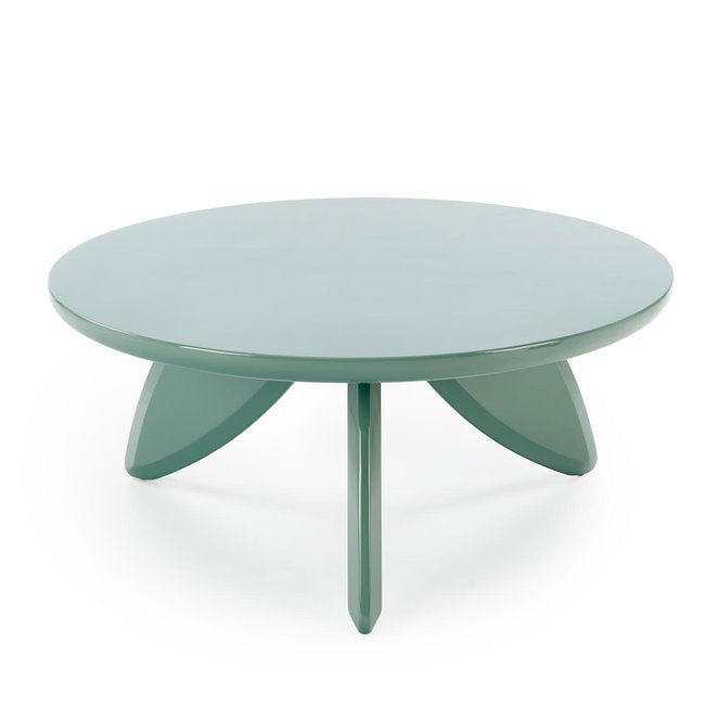 Horaya Coffee Table – Blue MDF, Ø80×36 cm