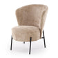 Armchair Hezar, beige, steel/polyester/wood, H85x79x70cm, seat height 45cm
