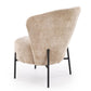 Armchair Hezar, beige, steel/polyester/wood, H85x79x70cm, seat height 45cm