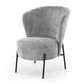 Armchair Hezar, grey, steel/polyester/wood, H85x79x70cm, seat height 45cm