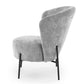 Armchair Hezar, grey, steel/polyester/wood, H85x79x70cm, seat height 45cm