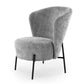 Armchair Hezar, grey, steel/polyester/wood, H85x79x70cm, seat height 45cm
