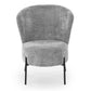 Armchair Hezar, grey, steel/polyester/wood, H85x79x70cm, seat height 45cm