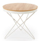 Heila Coffee Table – Natural & White MDF with Steel, Ø60×55 cm