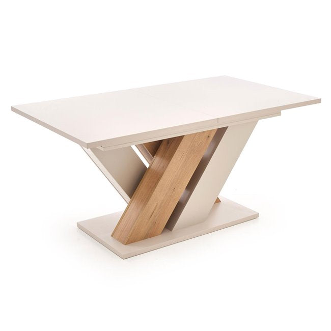 Extendable Dining Table – Cremona Oak & Cream Modern Design