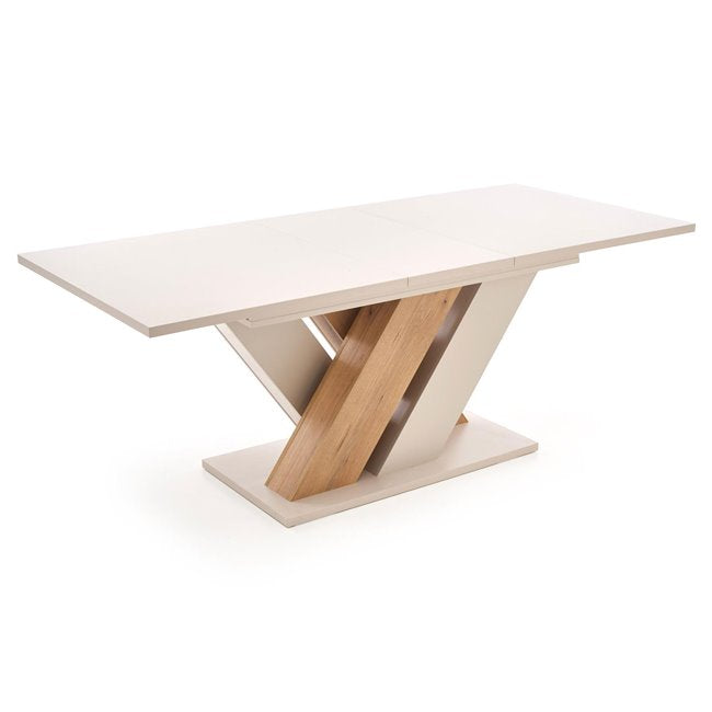 Extendable Dining Table – Cremona Oak & Cream Modern Design