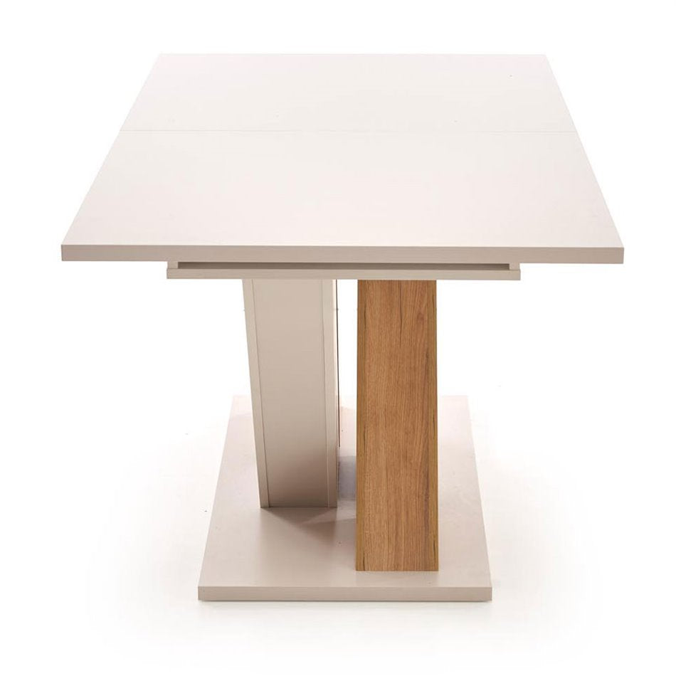 Extendable Dining Table – Cremona Oak & Cream Modern Design