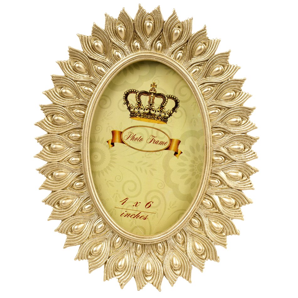 Photo frame Ovale gold, 10x15cm photograph, H23.5x18.2x2cm