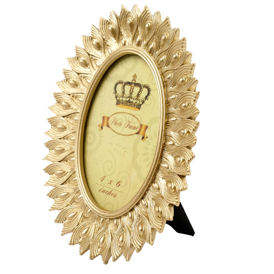 Photo frame Ovale gold, 10x15cm photograph, H23.5x18.2x2cm