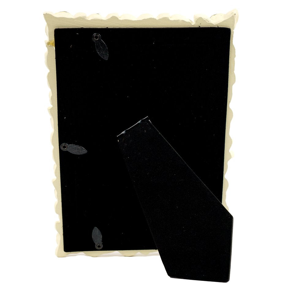 Photo frame Roses, cream/gold color, 10x15cm photograph, H16.5x12.5x2cm