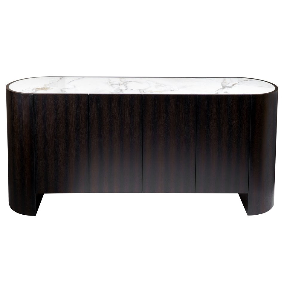 Sideboard Romanna SB, 12 mm sintered stone/MDF/oak veneer, H80x180x42cm