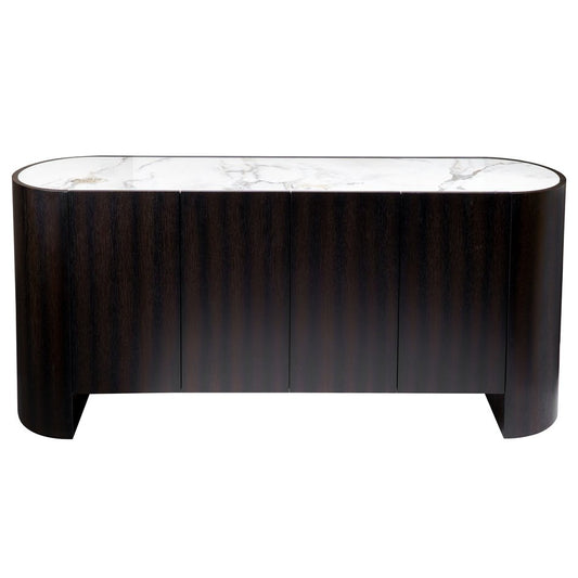 Sideboard Romanna SB, 12 mm sintered stone/MDF/oak veneer, H80x180x42cm