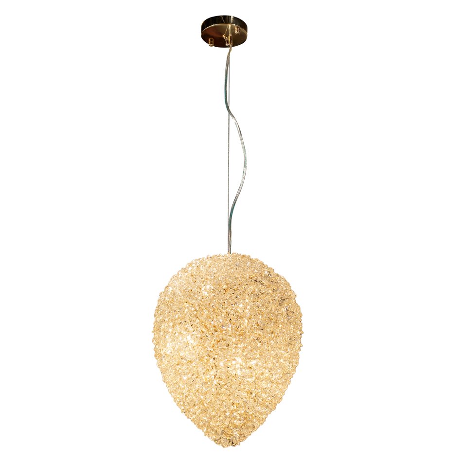 Pendant lamp Kalgy, gold/champagne color, H45-180cm, D30cm, E14x6 40W(MAX)