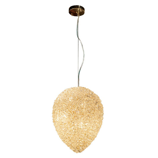 Pendant lamp Kalgy, gold/champagne color, H45-180cm, D30cm, E14x6 40W(MAX)