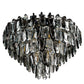 Pendant lamp Seaton 12, gray/chrome color, H46cm, D50cm, E14x12 40W(MAX)