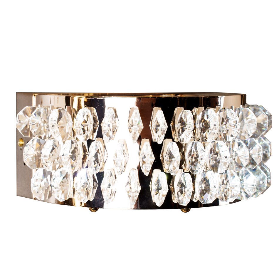 Wall lamp Kending, transparent/gold color, H15.6x23.4x16cm, LED 12W, 3000K/4000K/6000K