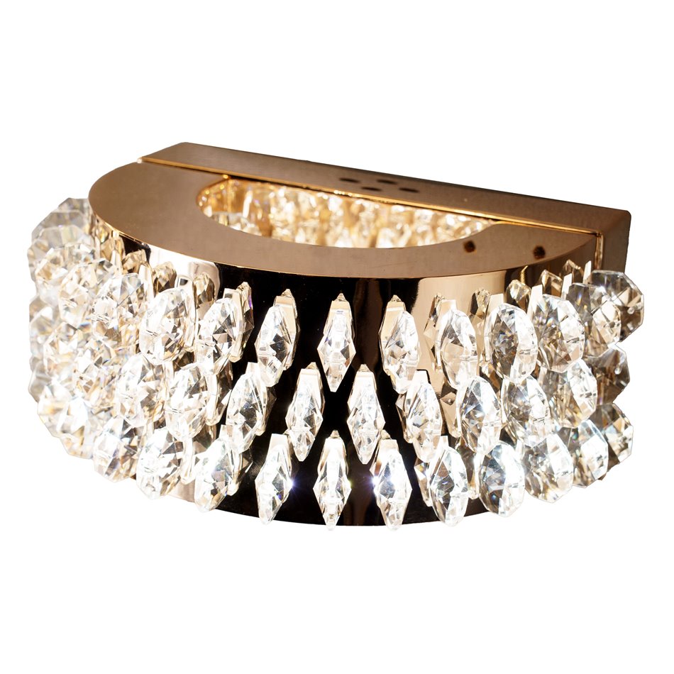 Wall lamp Kending, transparent/gold color, H15.6x23.4x16cm, LED 12W, 3000K/4000K/6000K