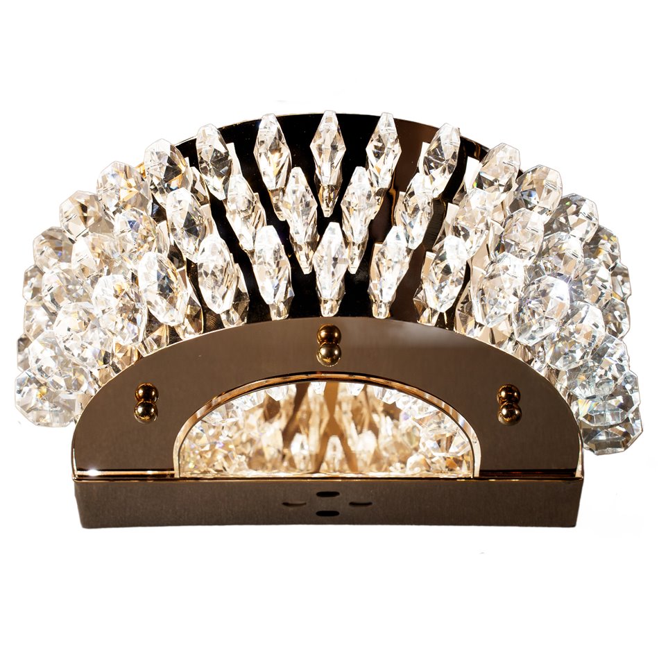 Wall lamp Kending, transparent/gold color, H15.6x23.4x16cm, LED 12W, 3000K/4000K/6000K