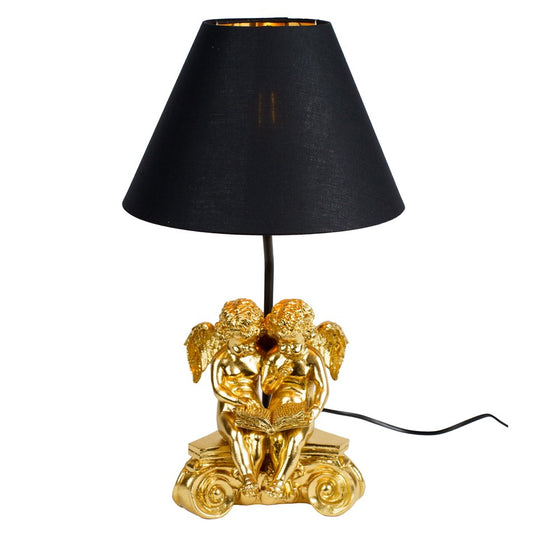 Table lamp Angel gold, black/gold color, H44.5cm, D25cm, E27 40W(MAX)