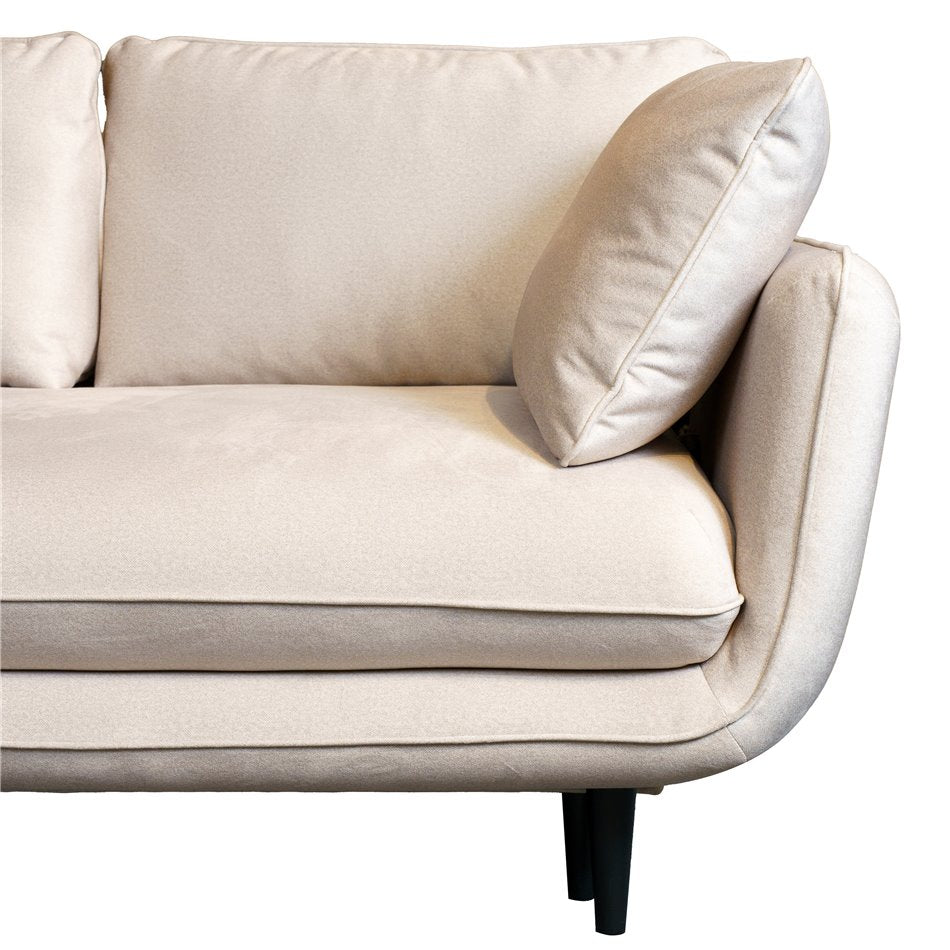 Corner Sofa Wesolano – Left Corner, Beige Fabric, with Sleeping Function & Storage, 260×167×83 cm