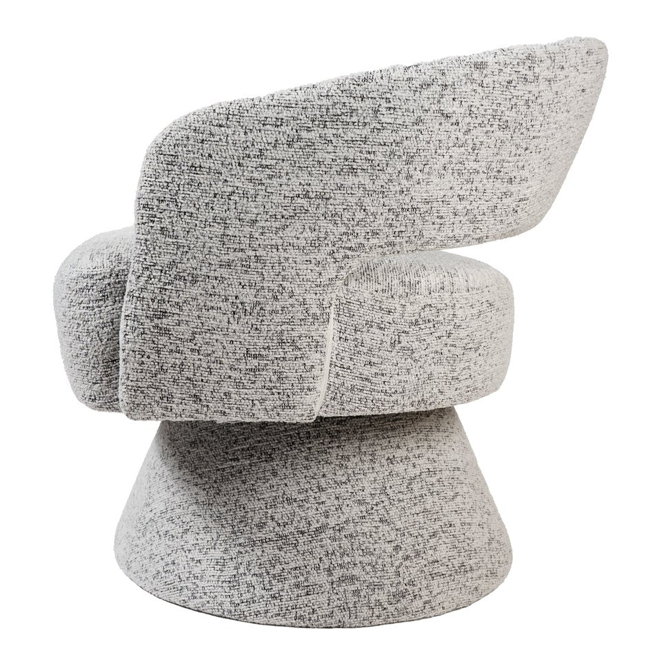 Armchair Delle, swivel 360, white/grey, H72x71x72cm, seat H45cm