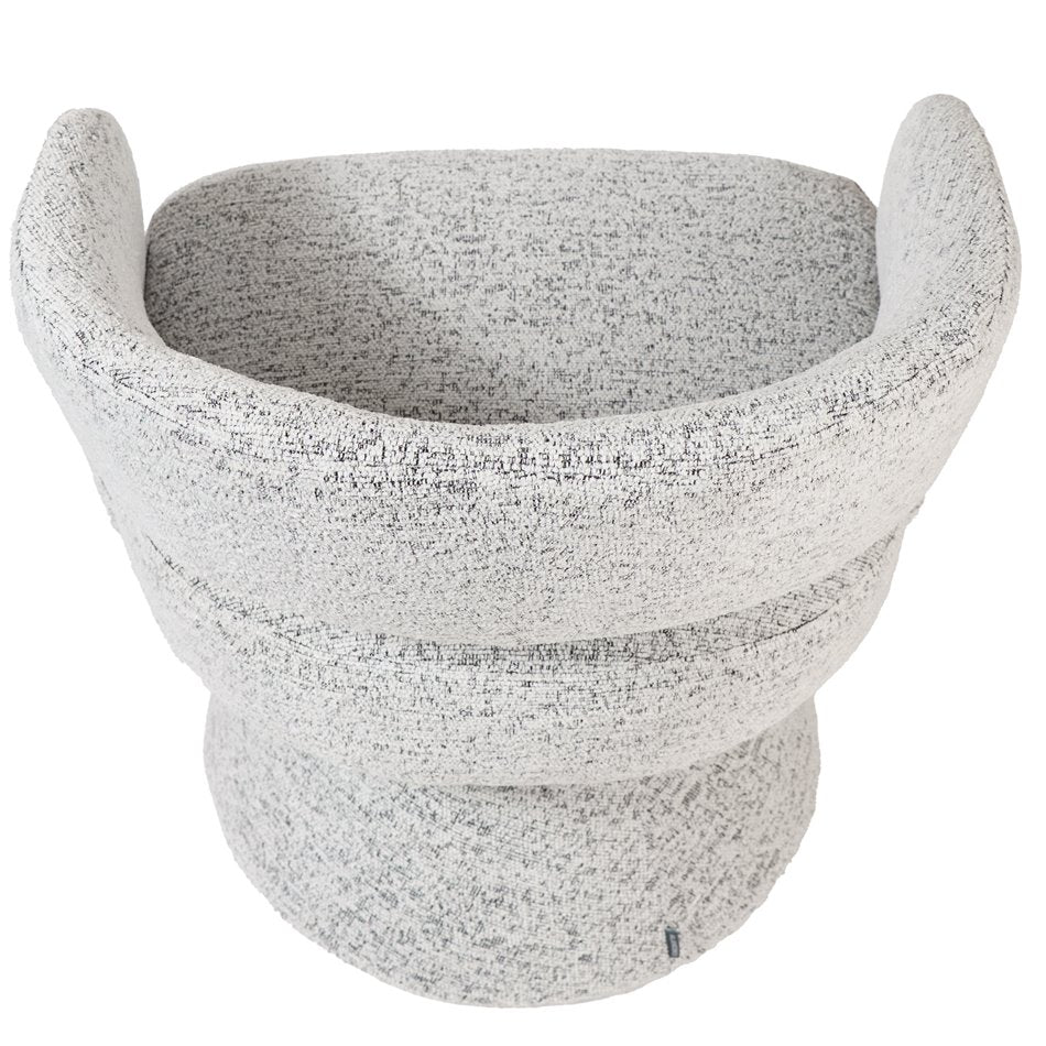 Armchair Delle, swivel 360, white/grey, H72x71x72cm, seat H45cm