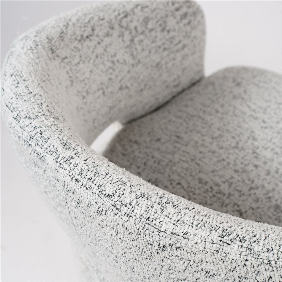 Armchair Delle, swivel 360, white/grey, H72x71x72cm, seat H45cm