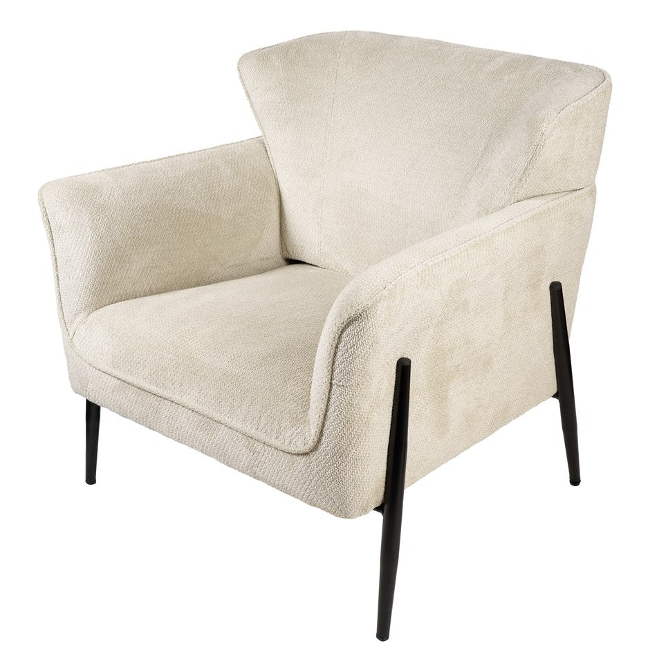 Armchair Dolni, cream color, H83x81x83cm, seat H44cm