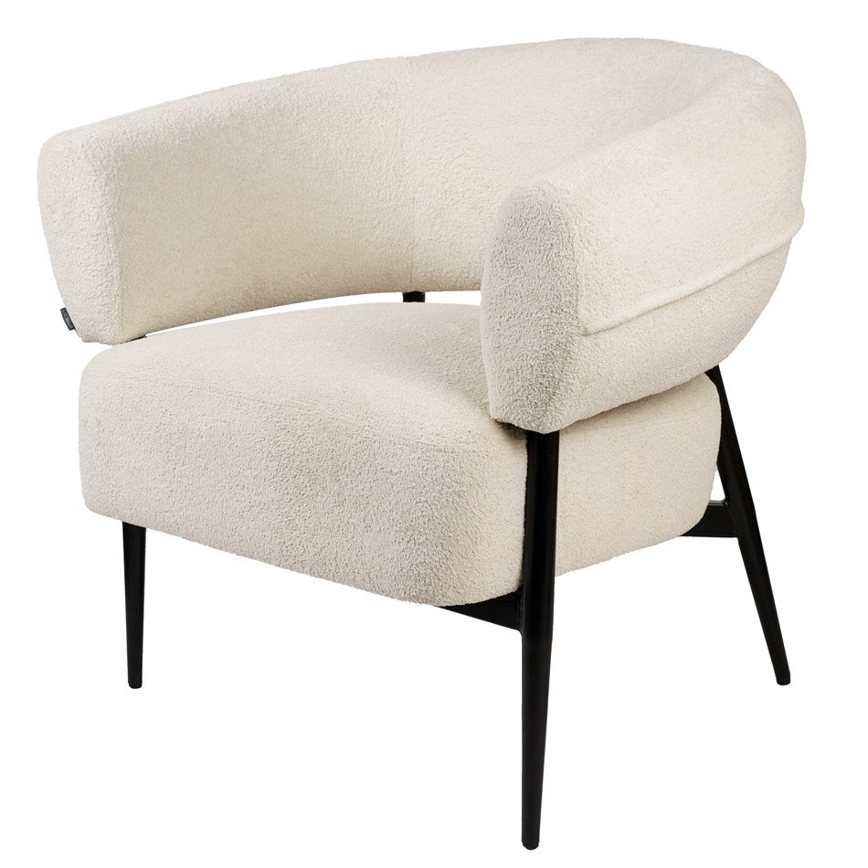 Armchair Davor, white, H71x82x74cm, seat H45cm