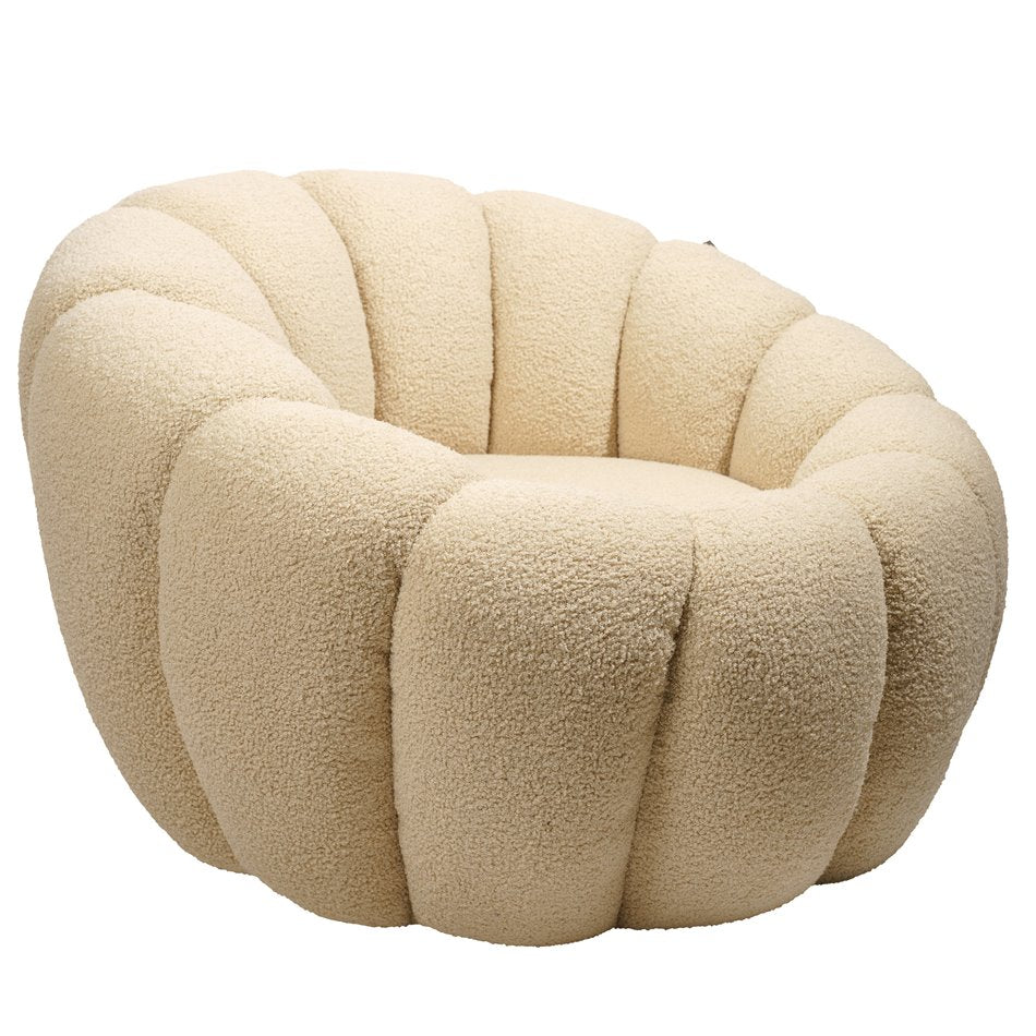 Armchair Delazo, cream color, H64xD93cm, seat height 41cm